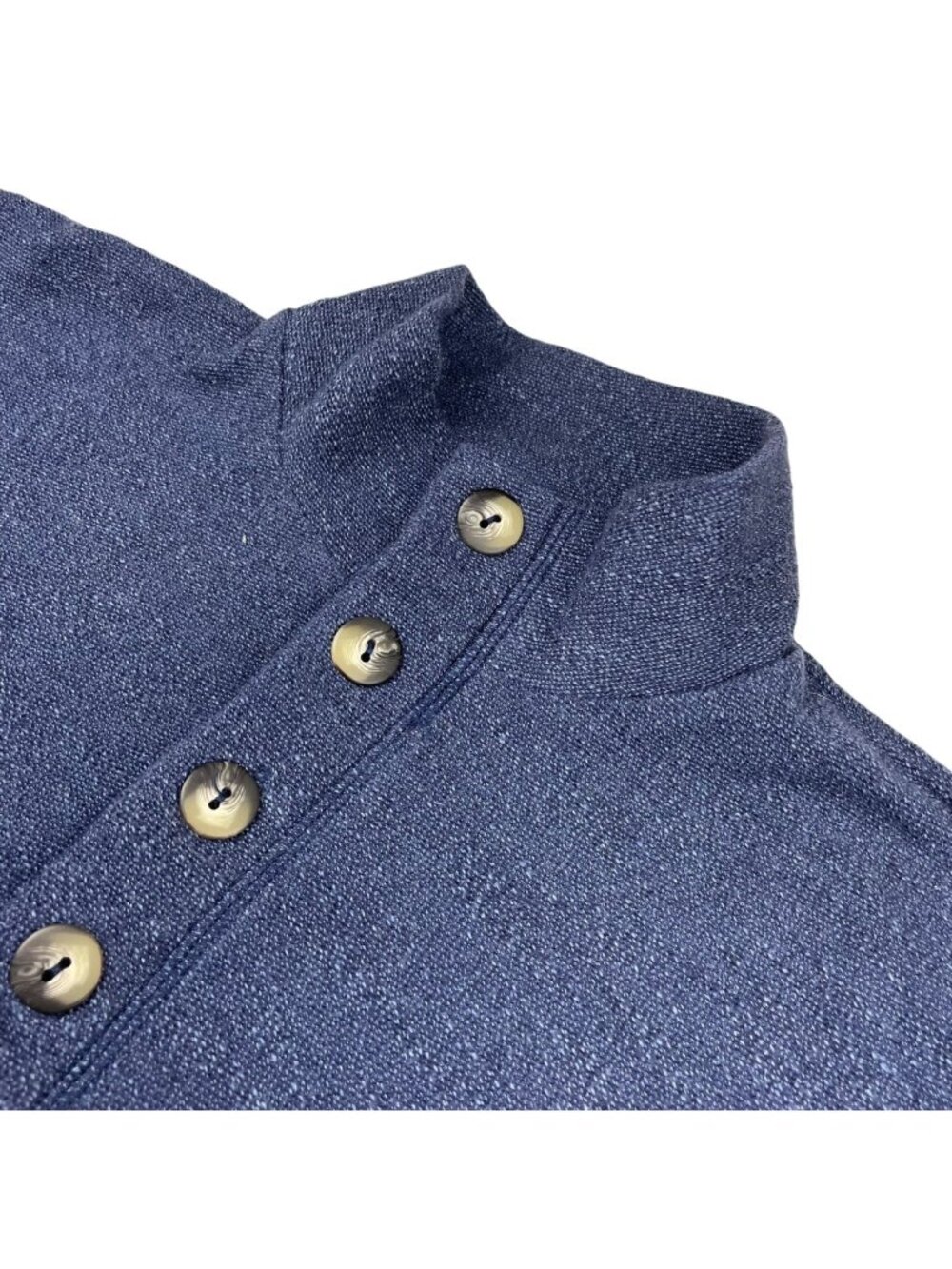 Marine Layer Men’s Cotton Blend Mock Neck Pullover Henley Sweater Blue • Large